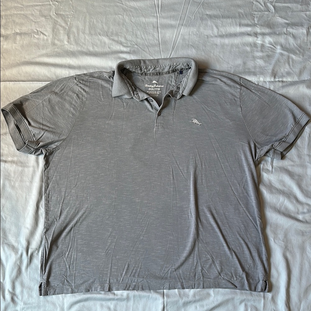 Tommy Bahama Gray Polo Shirt with Short Sleeves